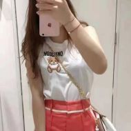 Moschino Inside Out Teddy Bear Sleeveless T-Shirt White