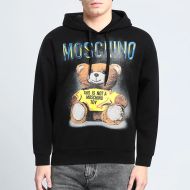 Moschino Contrasting Squiggle Teddy Bear Sweatshirt Black