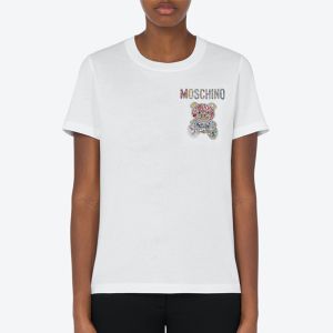 Moschino Jewelry Teddy Bear Slim T-Shirt White