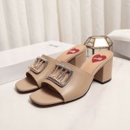 Love Moschino LM Logo Heeled Slides Apricot