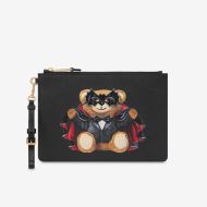 Moschino Bat Teddy Bear Clutch Black