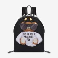 Moschino Micro Teddy Bear Nylon Backpack Black