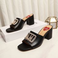 Love Moschino LM Logo Heeled Slides Black