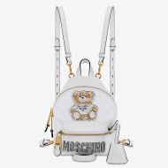 Moschino Brushstroke Teddy Bear Mini Backpack White