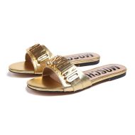 Moschino Lettering Logo Slides Gold