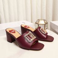 Love Moschino LM Logo Heeled Slides Burgundy