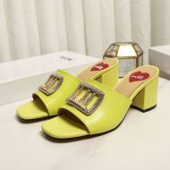 Love Moschino LM Logo Heeled Slides Yellow