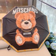 Moschino Fur Teddy Bear 3 Folding Umbrella Black