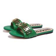 Moschino Lettering Logo Slides Green