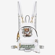 Moschino Dollar Teddy Bear Mini Backpack White