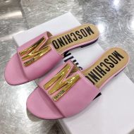 Moschino M Logo Slides Pink