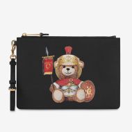 Moschino Roman Teddy Bear Clutch Black