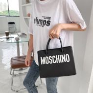 Moschino Contrasting Logo Small Tote Black