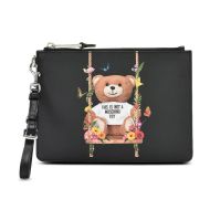 Moschino Botanical Teddy Bear Clutch Black