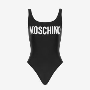 Moschino Contrasting Logo Swimsuit Black