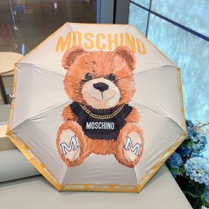 Moschino Fur Teddy Bear 3 Folding Umbrella White