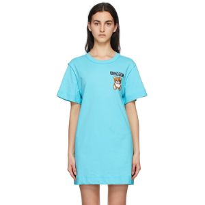 Moschino Inside Out Teddy Bear Short Dress Blue