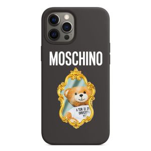 Moschino Mirror Teddy Bear iPhone Case Black