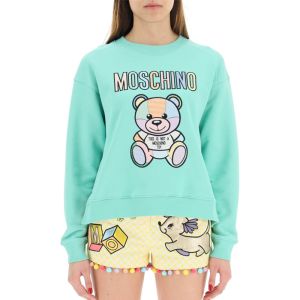 Moschino Patchwork Teddy Bear Sweater Green