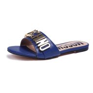 Moschino Lettering Logo Slides Blue