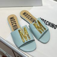 Moschino M Logo Slides Light Blue